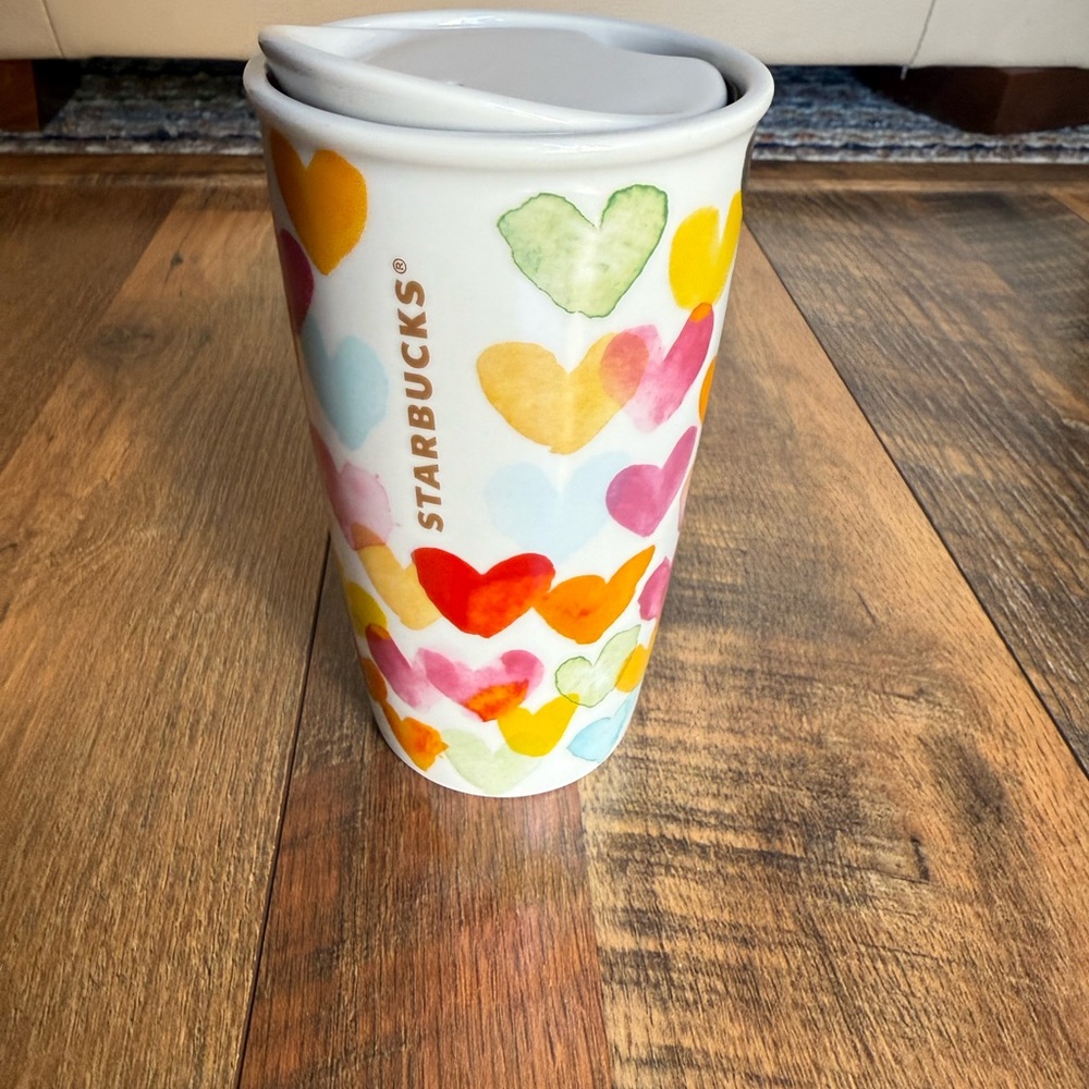Starbucks Water Color Hearts Ceramic Tumblr